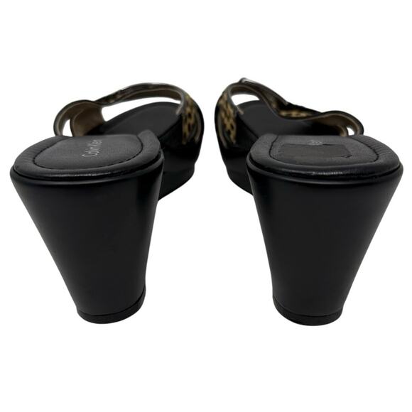 Calvin Klein Rebah Wedge Sandals Women’s 9.5 Leopard Print Open Toe - Picture 5 of 8